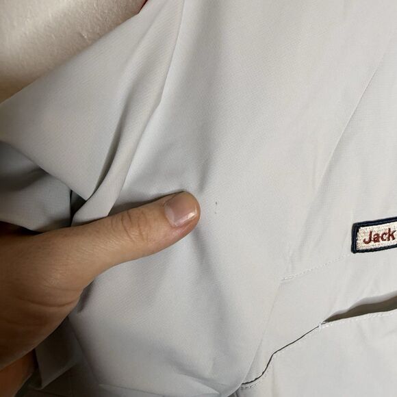 Bundle Of 2 Jack Wolfskin Asia Wanderwhim Shirts Snap Up Patch Men’s Large - Picture 16 of 16